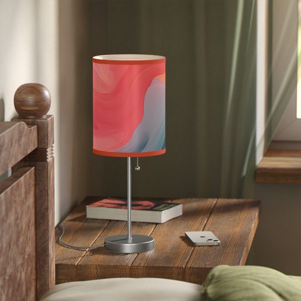 Aqueous Expression in Navy and Peachy Pastels 04 - Lamp on a Stand, US|CA plug - Image 29