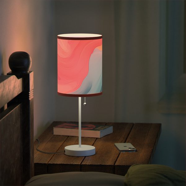 Aqueous Expression in Navy and Peachy Pastels 04 - Lamp on a Stand, US|CA plug - Image 36