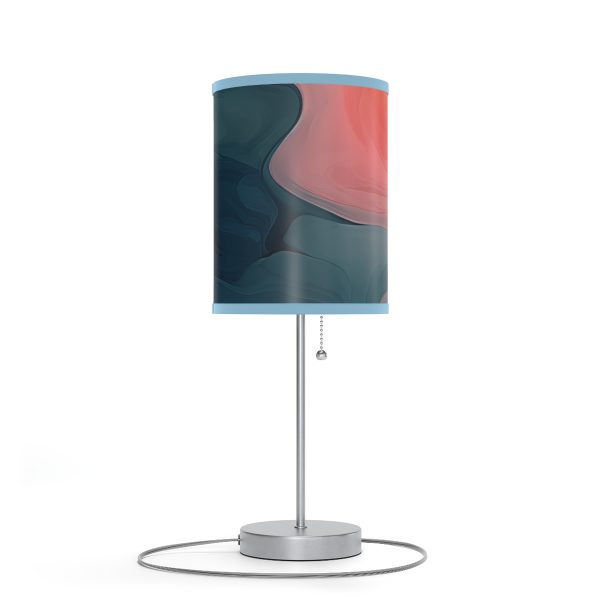 Aqueous Expression in Navy and Peachy Pastels 02 - Lamp on a Stand, US|CA plug - Image 39