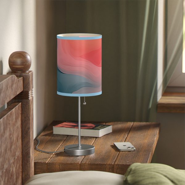 Aqueous Expression in Navy and Peachy Pastels 02 - Lamp on a Stand, US|CA plug - Image 41