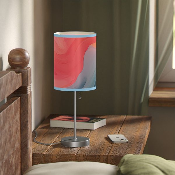 Aqueous Expression in Navy and Peachy Pastels 04 - Lamp on a Stand, US|CA plug - Image 41