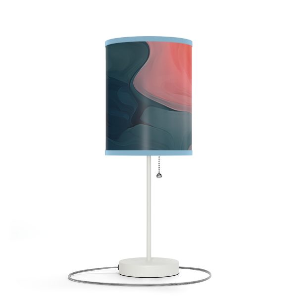 Aqueous Expression in Navy and Peachy Pastels 02 - Lamp on a Stand, US|CA plug - Image 45