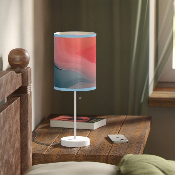 Aqueous Expression in Navy and Peachy Pastels 02 - Lamp on a Stand, US|CA plug - Image 47