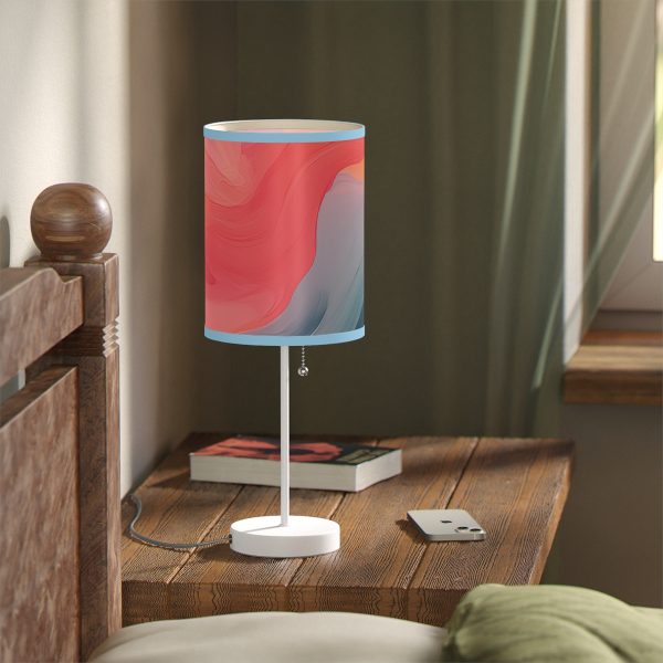 Aqueous Expression in Navy and Peachy Pastels 04 - Lamp on a Stand, US|CA plug - Image 47