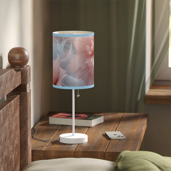 Powder Pink and Baby Blue Feathery Floral - Lamp on a Stand, US|CA plug - Image 47