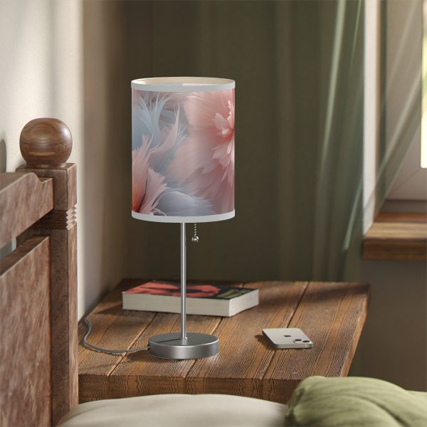 Powder Pink and Baby Blue Feathery Floral - Lamp on a Stand, US|CA plug - Image 53