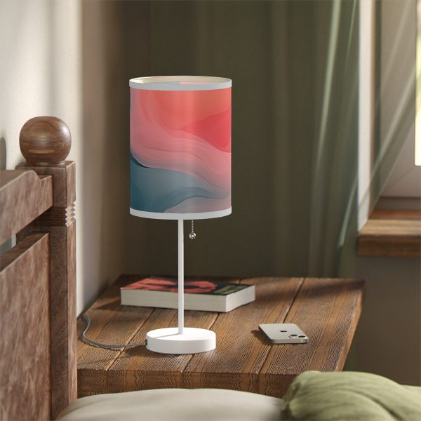 Aqueous Expression in Navy and Peachy Pastels 02 - Lamp on a Stand, US|CA plug - Image 59