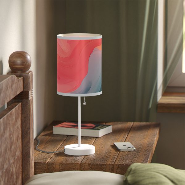 Aqueous Expression in Navy and Peachy Pastels 04 - Lamp on a Stand, US|CA plug - Image 59