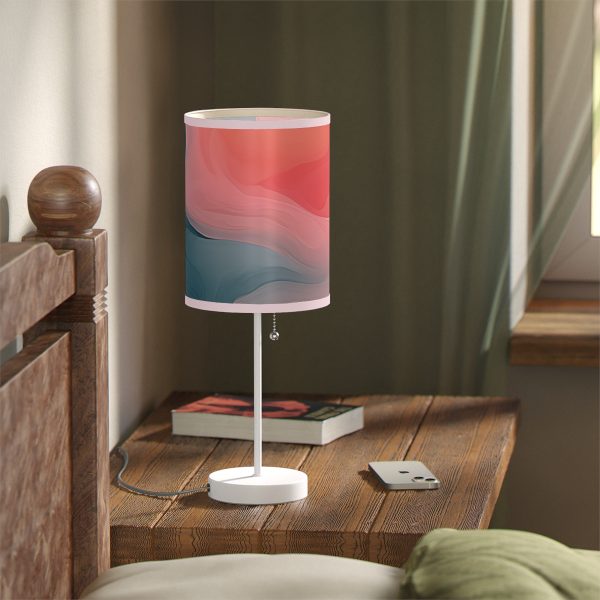 Aqueous Expression in Navy and Peachy Pastels 02 - Lamp on a Stand, US|CA plug - Image 71