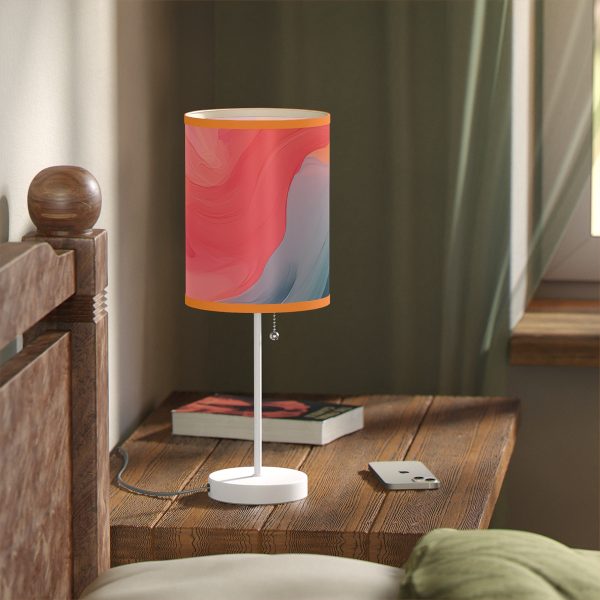 Aqueous Expression in Navy and Peachy Pastels 04 - Lamp on a Stand, US|CA plug - Image 83