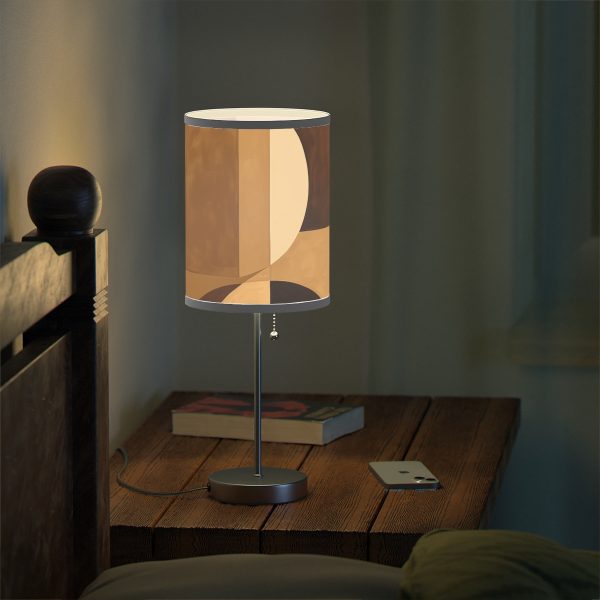 Soft Geometric Windows in Honey Yellow Tone - Lamp on a Stand, US|CA plug - Image 42