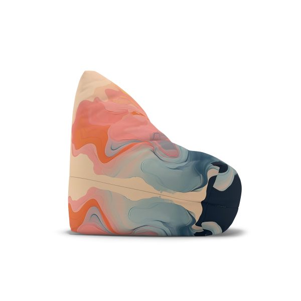 Aqueous Expression in Navy and Peachy Pastels 01 - Bean Bag Chair Cover - Image 10