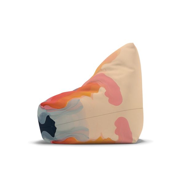 Aqueous Expression in Navy and Peachy Pastels 01 - Bean Bag Chair Cover - Image 11