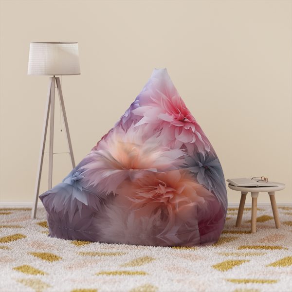 Pastel Palette Fantasy Feather Puffs - Bean Bag Chair Cover - Image 6