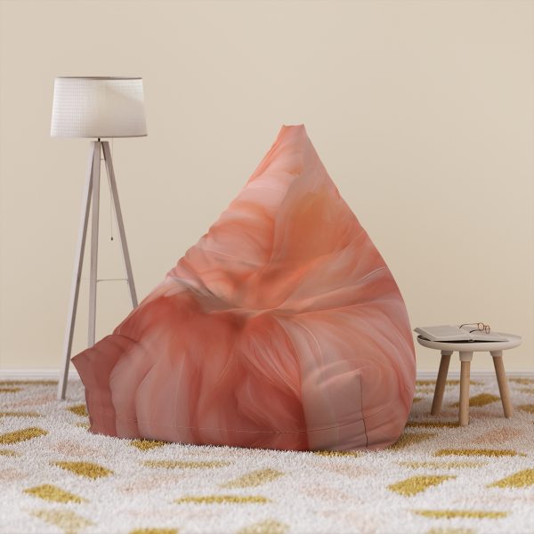 Lovely Fuzzy Feathers in Peach 01 - Bean Bag Chair Cover - Image 6