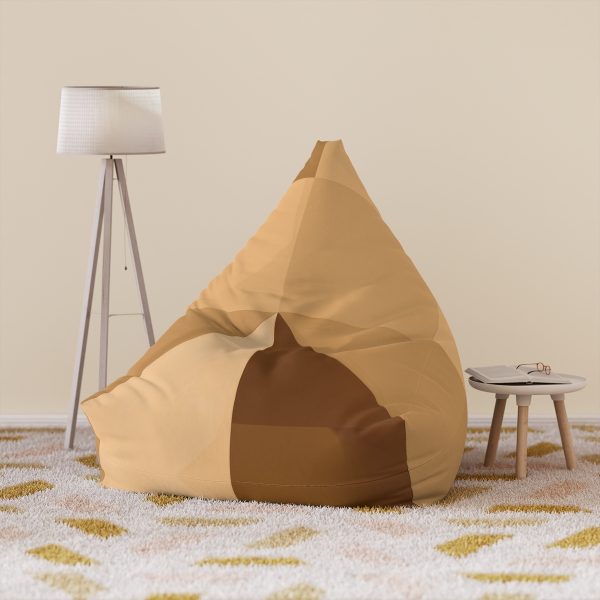 Soft Geometric Pyramid 01 in Honey Yellow Tone - Bean Bag Chair Cover - Image 6