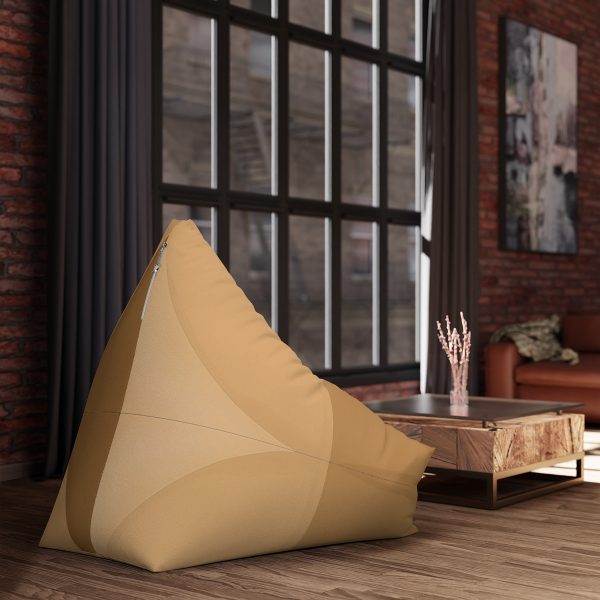 Soft Geometric Pyramid 02 in Honey Yellow Tone - Bean Bag Chair Cover - Image 7