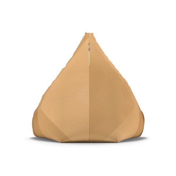 Soft Geometric Pyramid 03 in Honey Yellow Tone - Bean Bag Chair Cover - Image 3