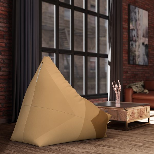 Soft Geometric Pyramid 03 in Honey Yellow Tone - Bean Bag Chair Cover - Image 7