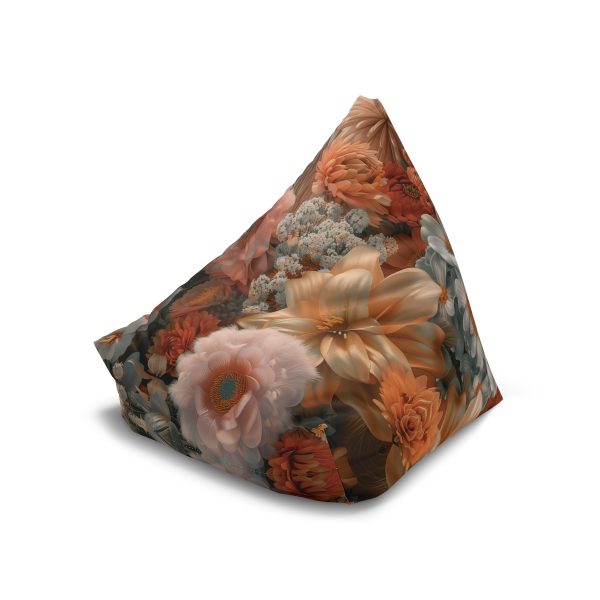 Lustrous Peach Baroque Floral 02 - Bean Bag Chair Cover