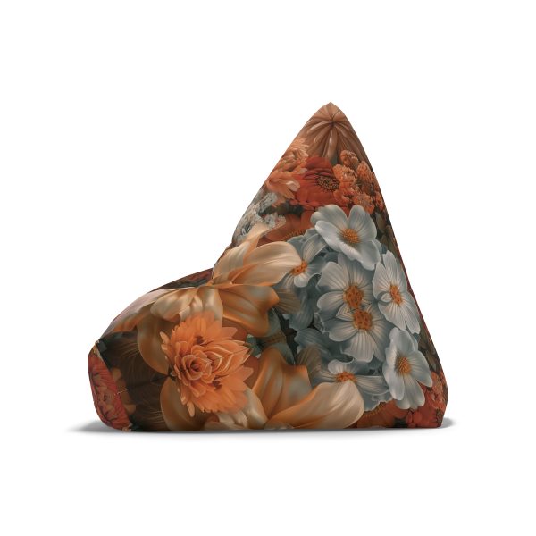 Lustrous Peach Baroque Floral 02 - Bean Bag Chair Cover - Image 5