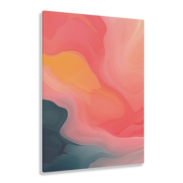 Aqueous Expression in Navy and Peachy Pastels 02 - Acrylic Prints - Image 16