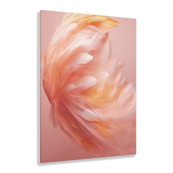 Lovely Fuzzy Feathers in Peach 02 - Acrylic Prints