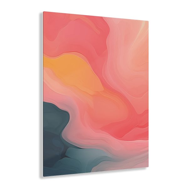 Aqueous Expression in Navy and Peachy Pastels 02 - Acrylic Prints - Image 26