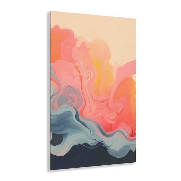 Aqueous Expression in Navy and Peachy Pastels 01 - Acrylic Prints - Image 26