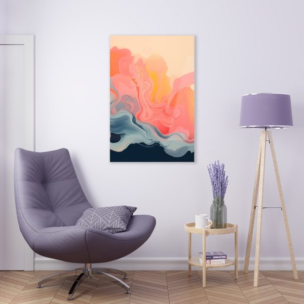 Aqueous Expression in Navy and Peachy Pastels 01 - Acrylic Prints - Image 35