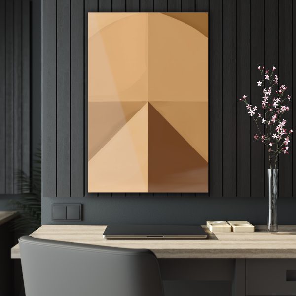 Soft Geometric Pyramid 02 in Honey Yellow Tone - Acrylic Prints - Image 4