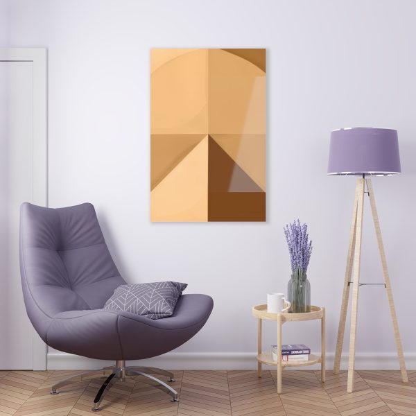 Soft Geometric Pyramid 02 in Honey Yellow Tone - Acrylic Prints - Image 5