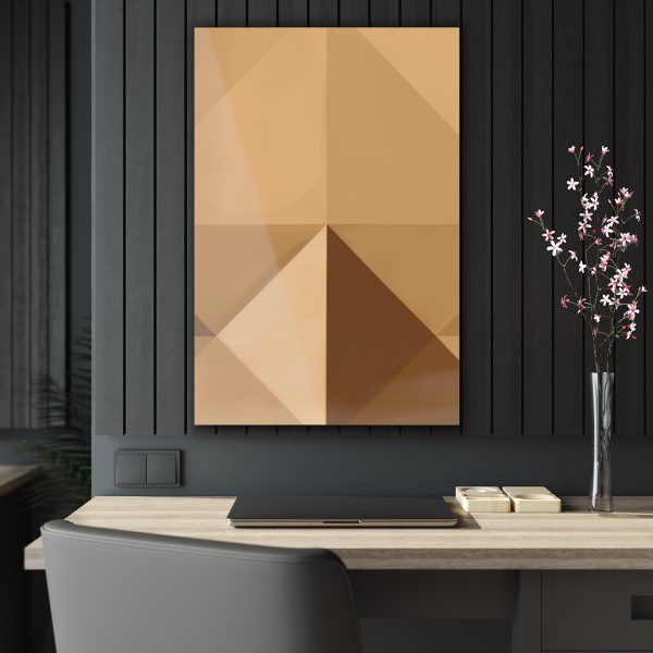 Soft Geometric Pyramid 03 in Honey Yellow Tone - Acrylic Prints - Image 4