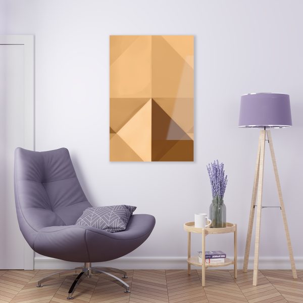 Soft Geometric Pyramid 03 in Honey Yellow Tone - Acrylic Prints - Image 5