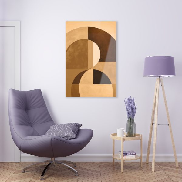 Soft Geometric Windows in Honey Yellow Tone - Acrylic Prints - Image 5