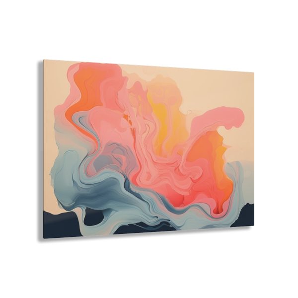 Aqueous Expression in Navy and Peachy Pastels 01 - Acrylic Prints - Image 41