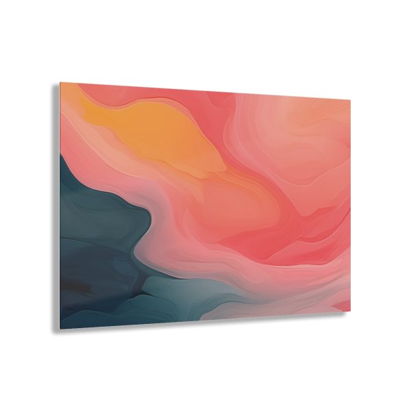 Aqueous Expression in Navy and Peachy Pastels 02 - Acrylic Prints - Image 46