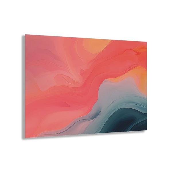 Aqueous Expression in Navy and Peachy Pastels 04 - Acrylic Prints - Image 46