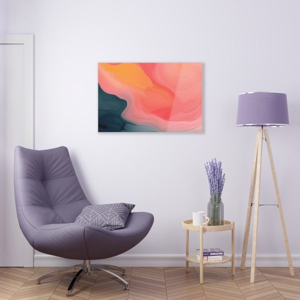 Aqueous Expression in Navy and Peachy Pastels 02 - Acrylic Prints - Image 10