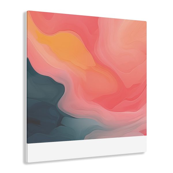 Aqueous Expression in Navy and Peachy Pastels 02 - Acrylic Prints - Image 41