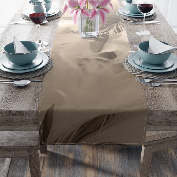 Soft Fantasy Feather Puffs in Peach Puree Tone  - Table Runner (Cotton, Poly) - Image 10