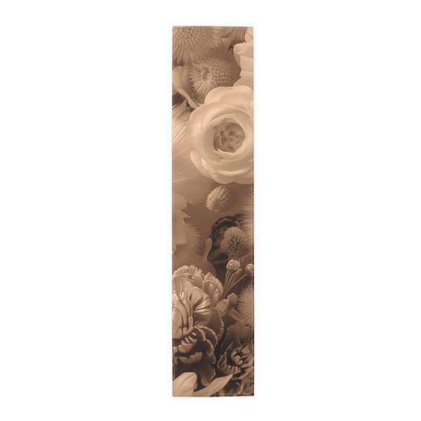 Lustrous Peach Fuzz Tone Baroque Floral 01 - Table Runner (Cotton, Poly) - Image 6