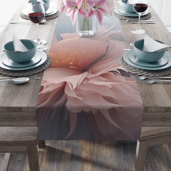 Powder Pink and Baby Blue Feathery Floral - Table Runner (Cotton, Poly) - Image 15