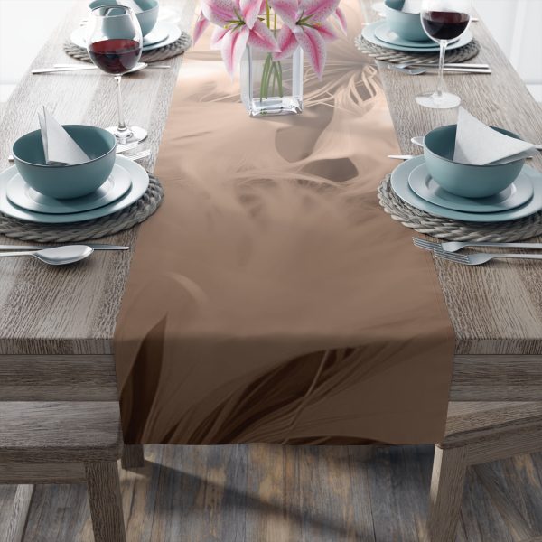 Soft Fantasy Feather Puffs in Peach Puree Tone  - Table Runner (Cotton, Poly) - Image 15