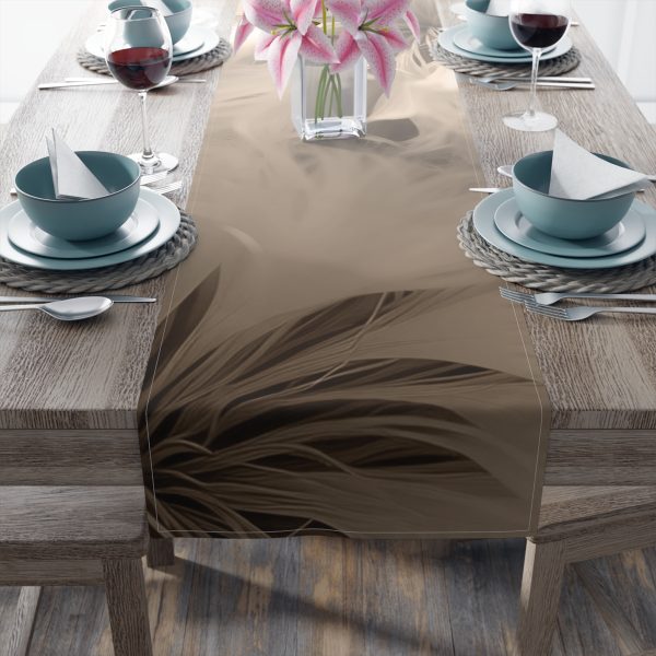 Soft Fantasy Feather Puffs in Peach Puree Tone  - Table Runner (Cotton, Poly) - Image 20