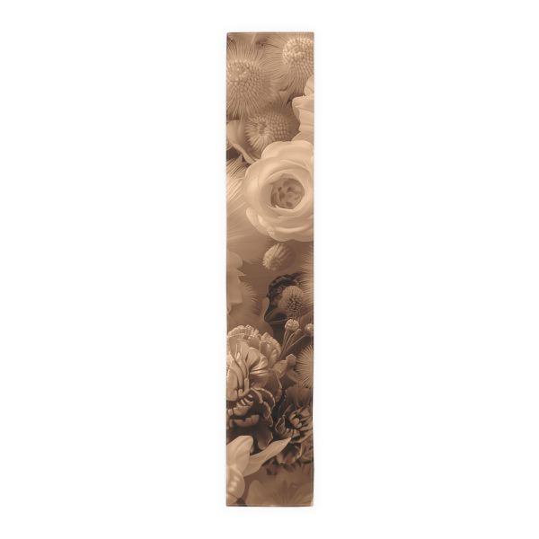 Lustrous Peach Fuzz Tone Baroque Floral 01 - Table Runner (Cotton, Poly) - Image 16