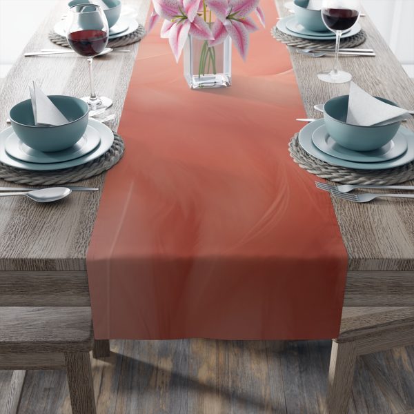 Lovely Fuzzy Feathers in Peach 01 - Table Runner (Cotton, Poly) - Image 5