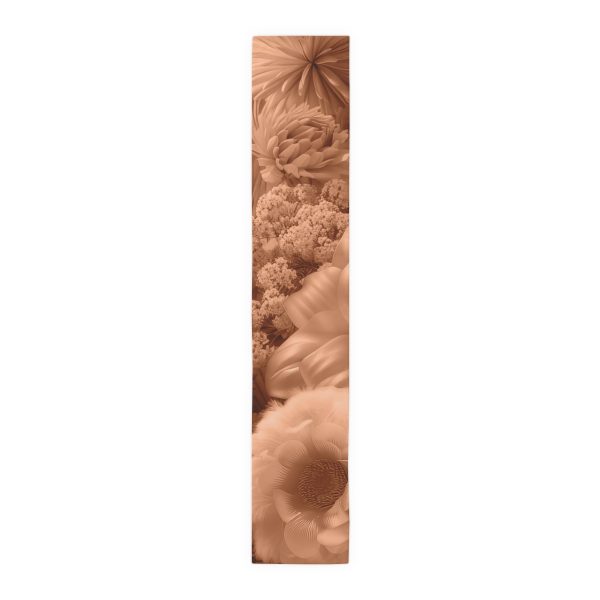 Lustrous Peach Fuzz Tone Baroque Floral 02 - Table Runner (Cotton, Poly)