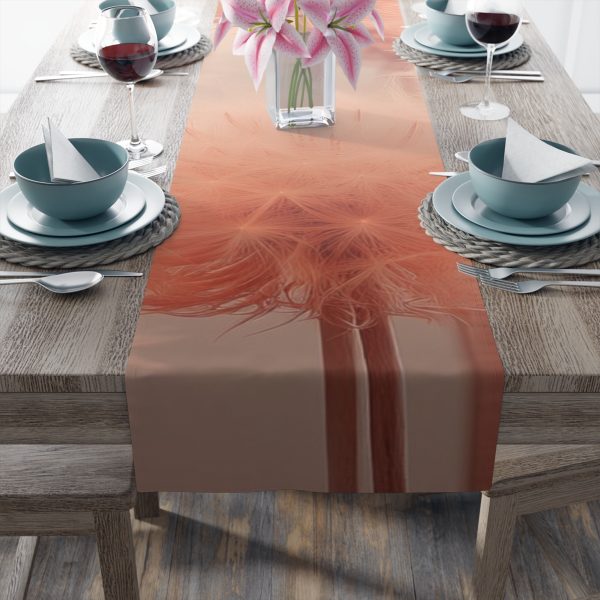 Misty Peach Dandelions - Table Runner (Cotton, Poly) - Image 5