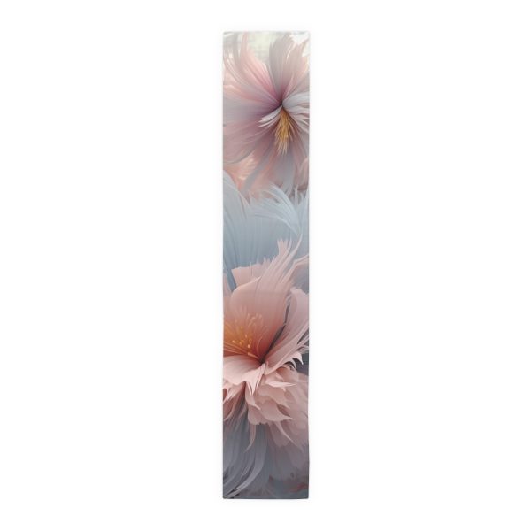 Powder Pink and Baby Blue Feathery Floral - Table Runner (Cotton, Poly)